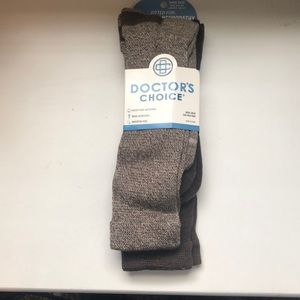 New Men’s Socks Men's Doctor's Choice 2-Pack Brown Diabetic Wool Crew Socks
